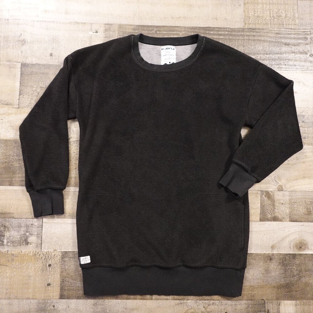 KAVU Black Fleece Longline Sweatshirt Women's Medium
